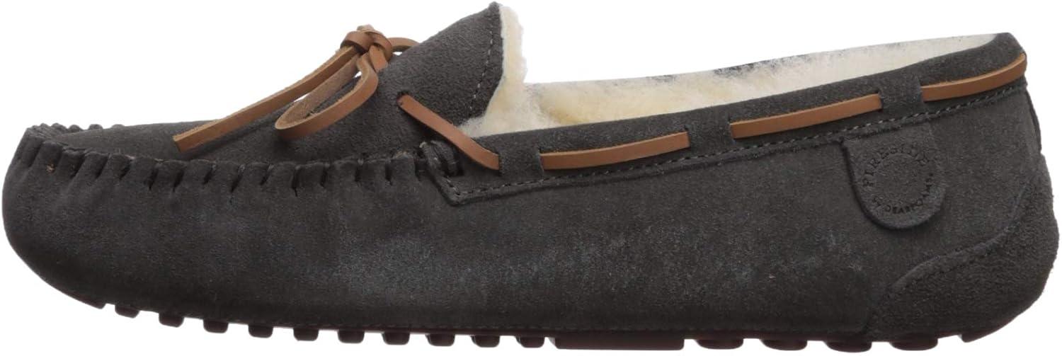 Fireside By Dearfoams Women's Victoria Genuine Shearling Moccasin with Tie