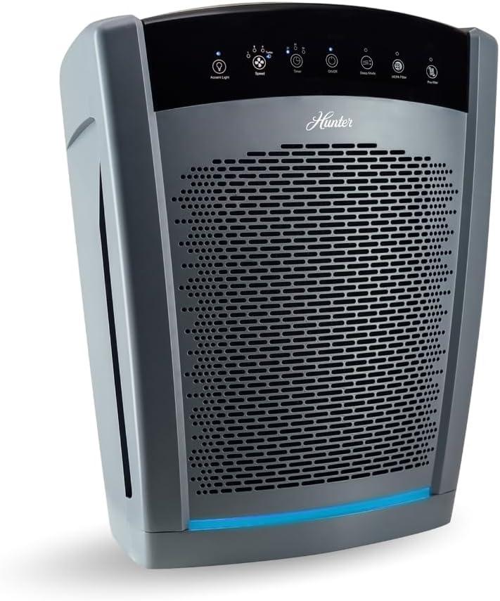 Hunter HP800 Air Purifiers for Home Large Room and Bedroom. True HEPA Air Purifier for Pets, Odors, Allergens, Smoke, Dust, VOC's.