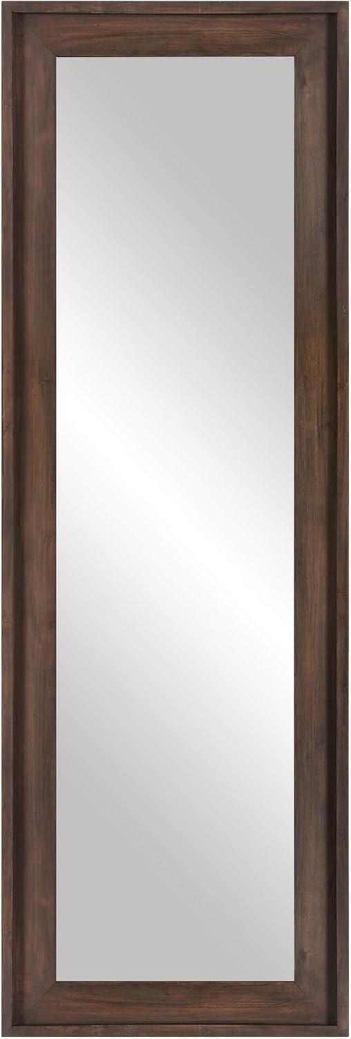 Patton Wall Decor Wood Framed Full Length Wall Mount or Leaner Mirror, 19.5" x 57", Brown