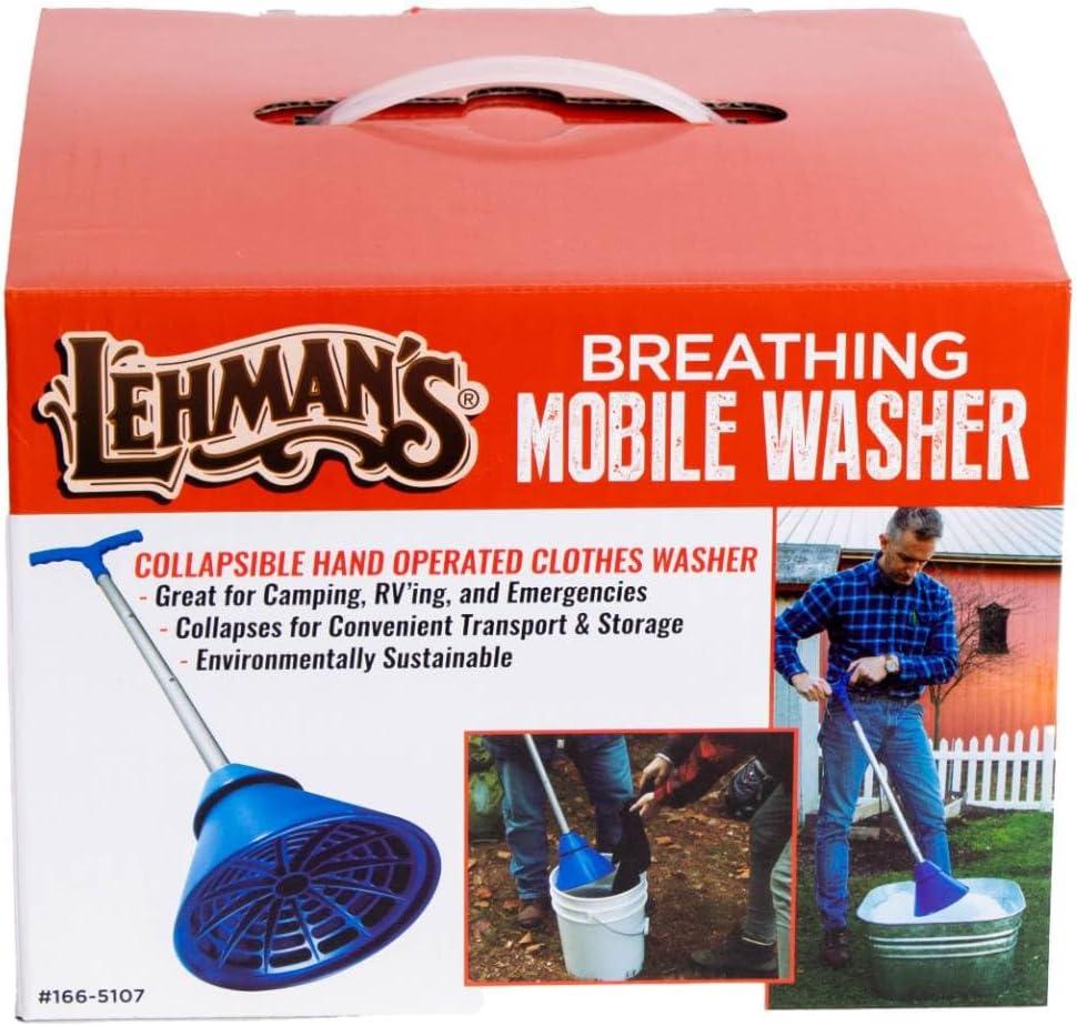 Lehman's Manual Clothes Washer Plunger, Portable Breathing Washing Agitator for Bucket, Sink or Tub, Wash Clothing Without Electricity and Save Energy