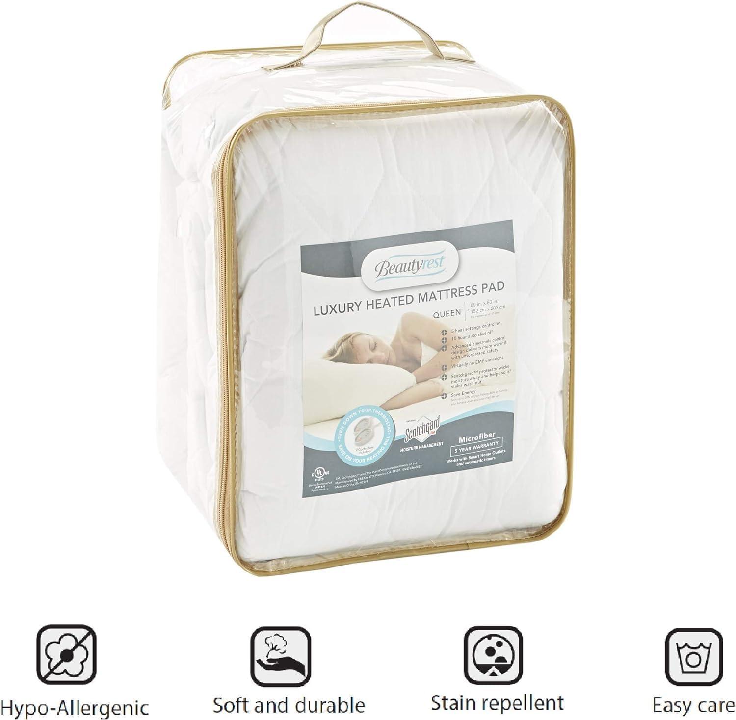 Beautyrest Beautyrest Heated Microfiber Mattress Pad with 3M Scotchgard