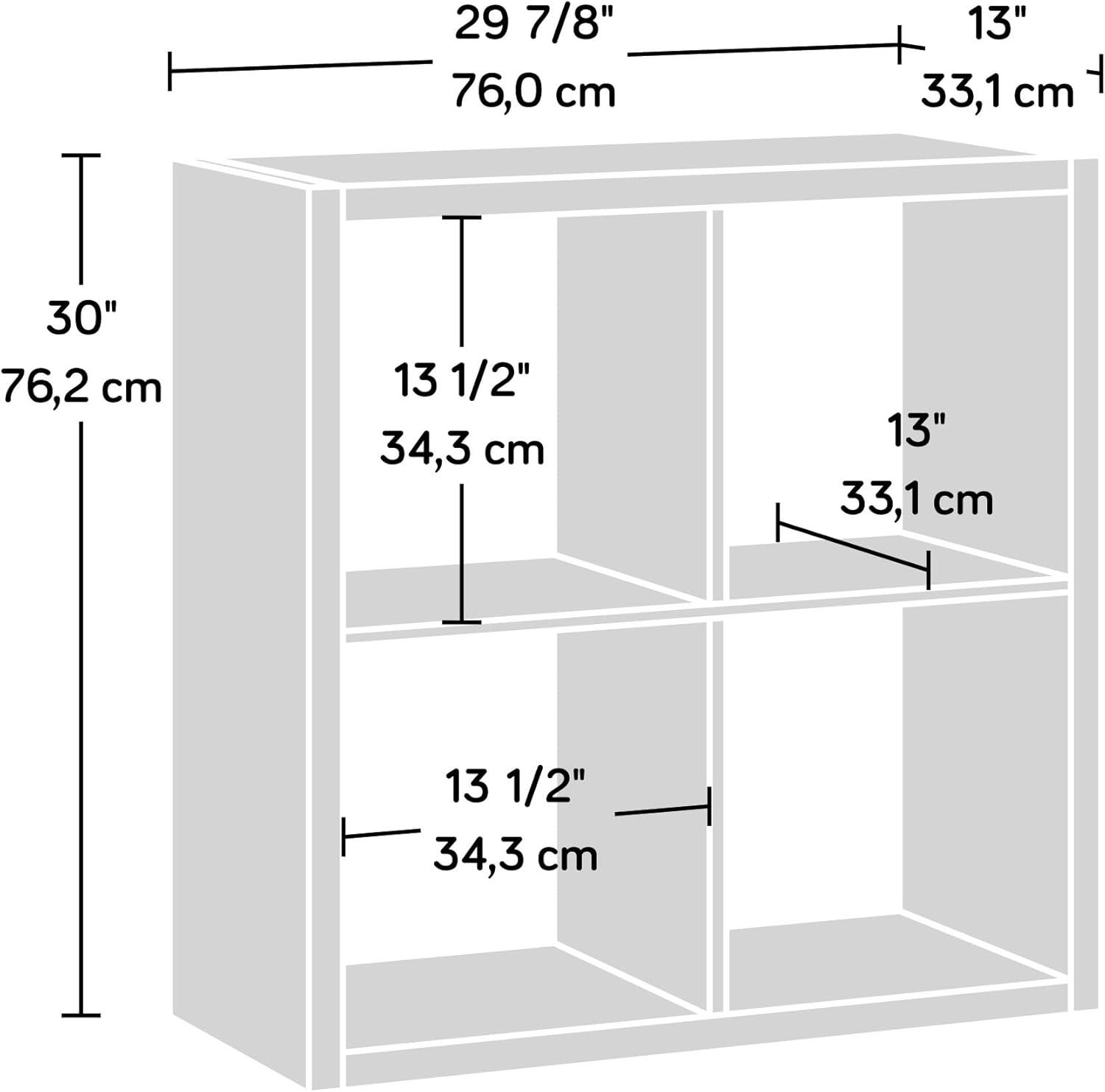 29.921"4 Cube Organizer Mystic Oak - Sauder: Home Office Cubby Bookcase, MDF Construction