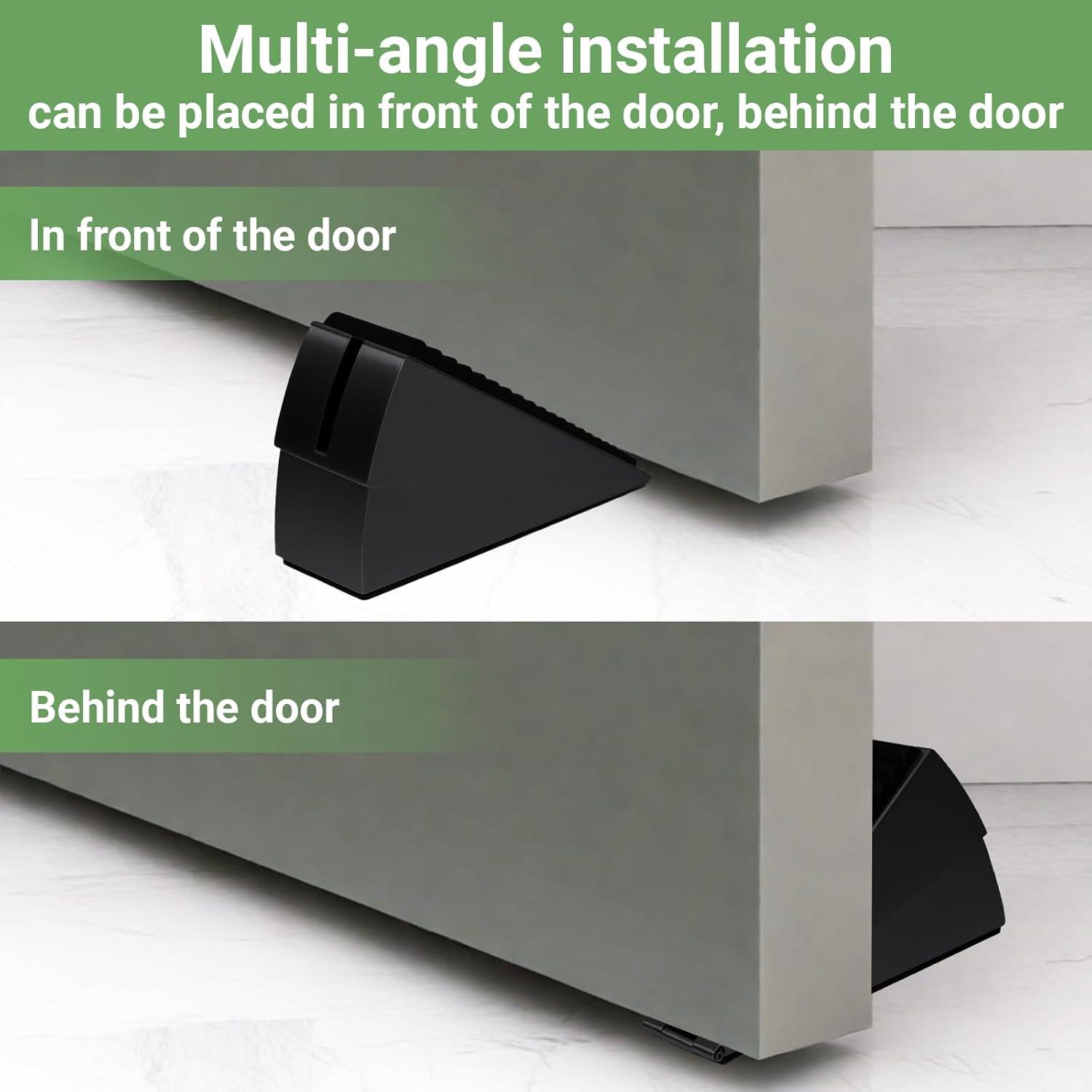 Large Door Stopper - Metal Door Wedge, Tall Door Stopper, Spring Rubber for Extra Strong Grip (Silver, 1 Pack)