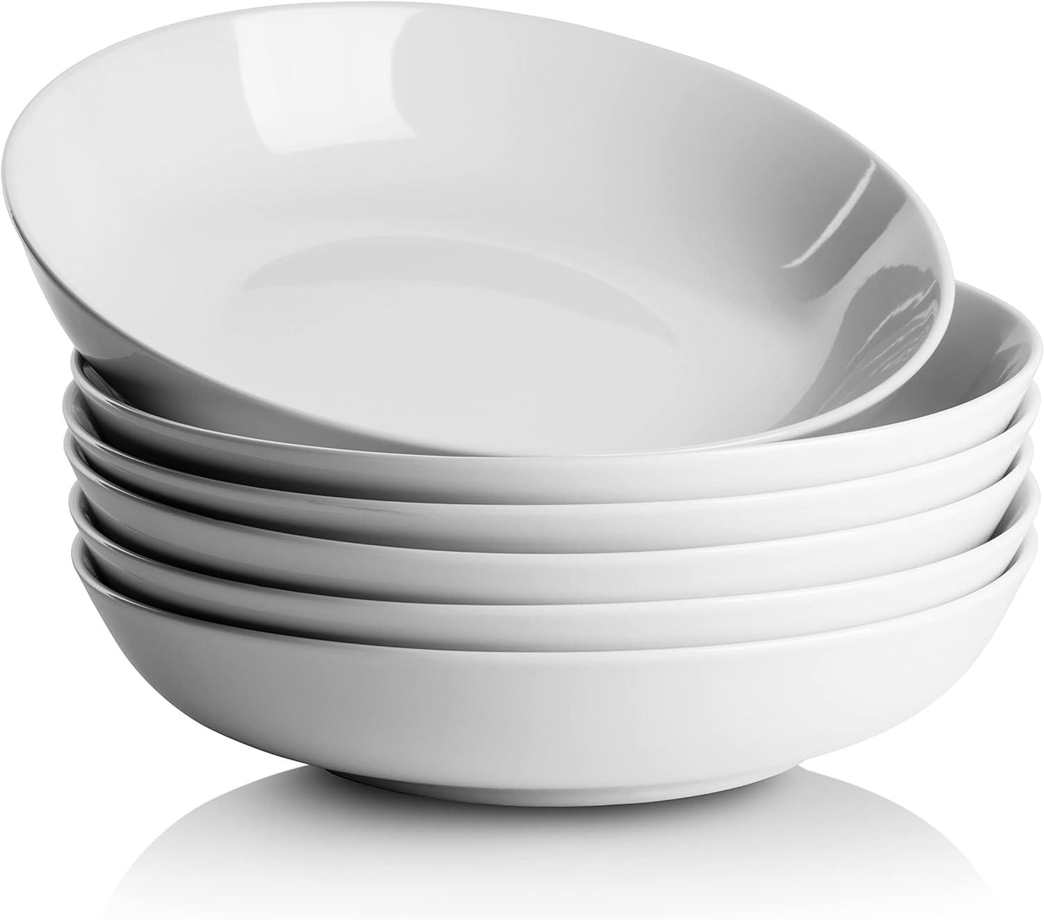 10 Strawberry Street Simply White 36 Oz Pasta/Dinner Bowl, Set of 6