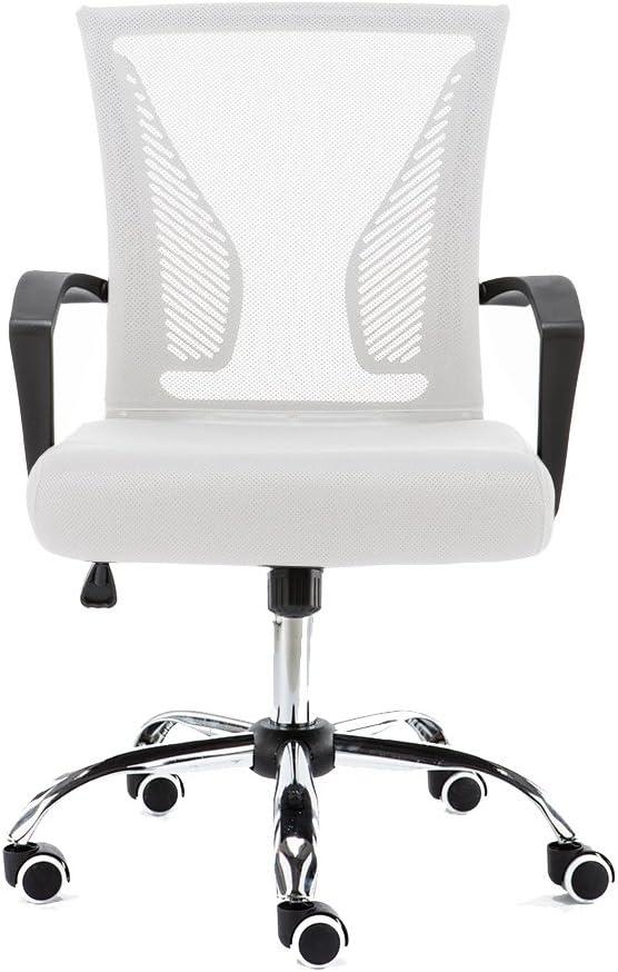 Zuna Mid-Back Swivel Task Chair in Sleek White & Black