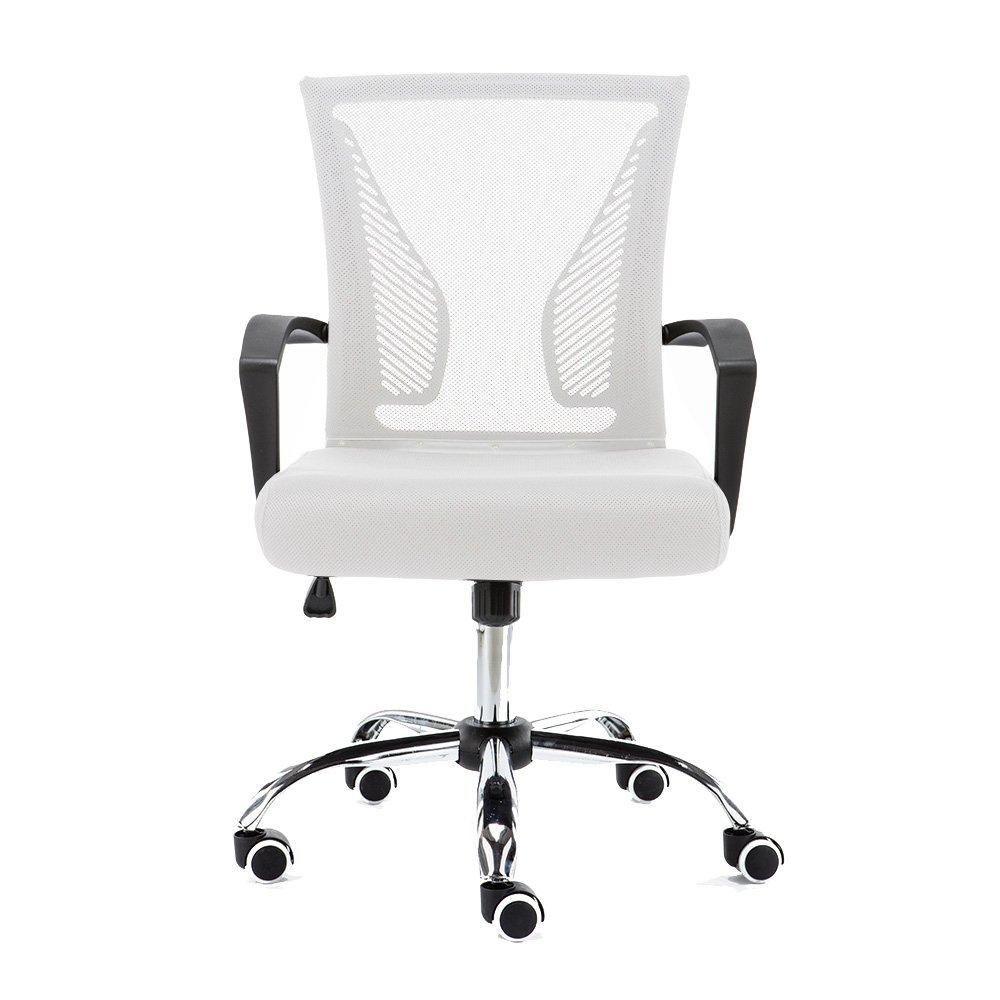Zuna Mid-Back Swivel Task Chair in Sleek White & Black