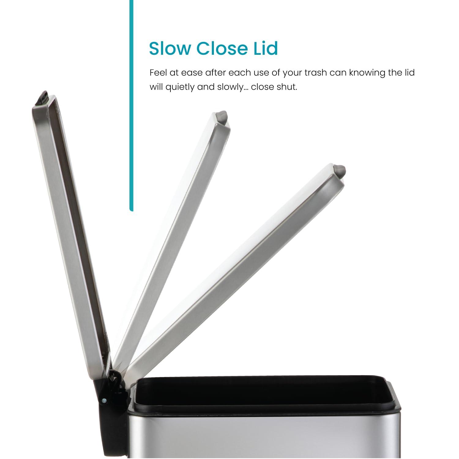 2.5 Gallon Slim Trash Can, for Bathroom and Office