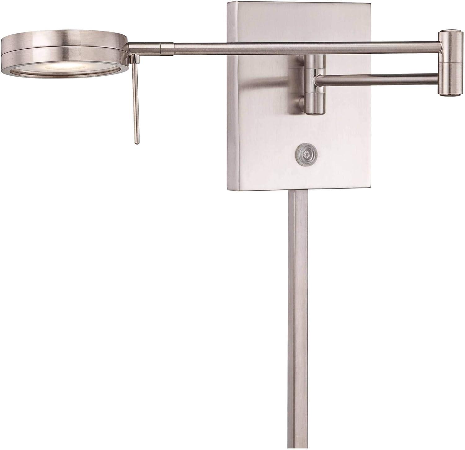 Brushed Nickel LED Swing Arm Wall Sconce with Dimmable Light