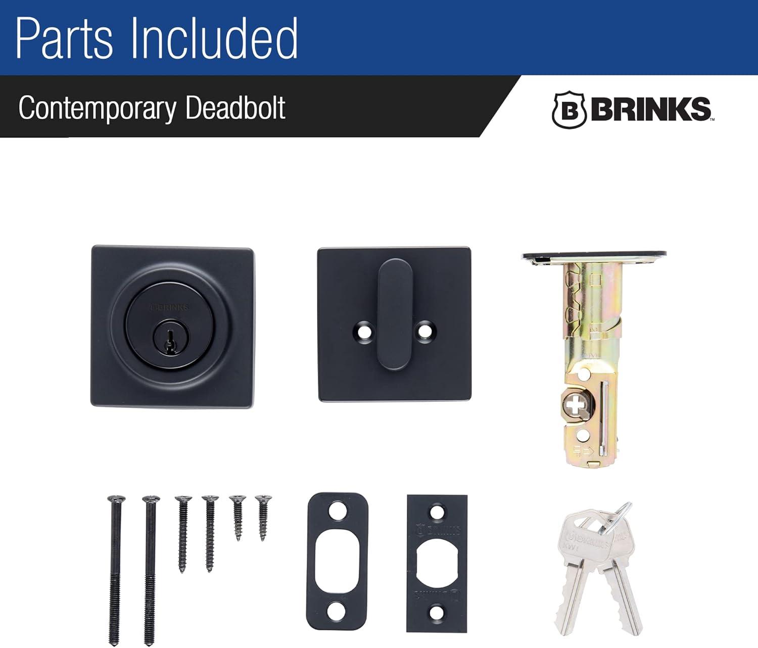 Brinks Mendocino Series Contemporary Square Single Cylinder Deadbolt