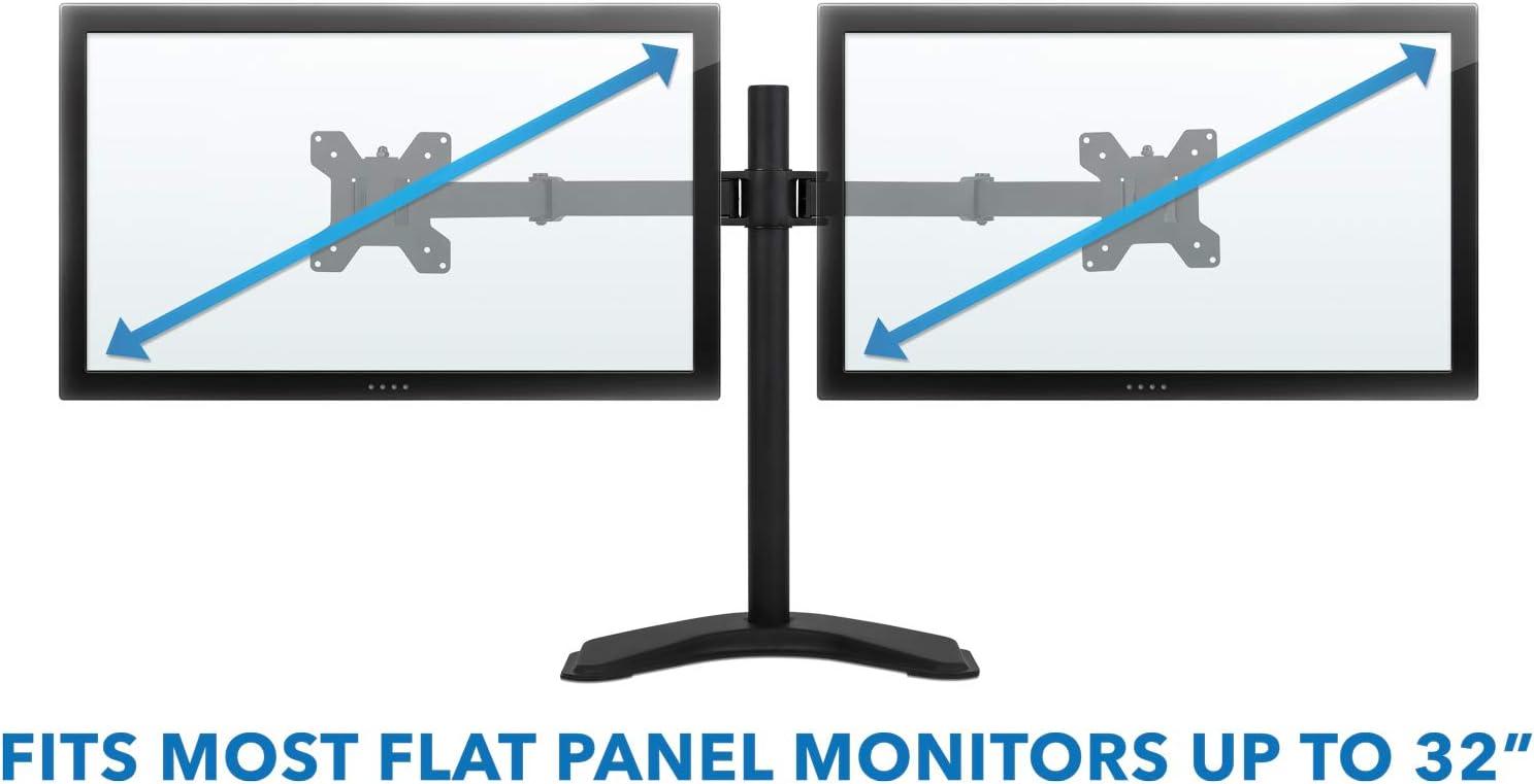 Black Dual Monitor Desk Mount with Adjustable Arms