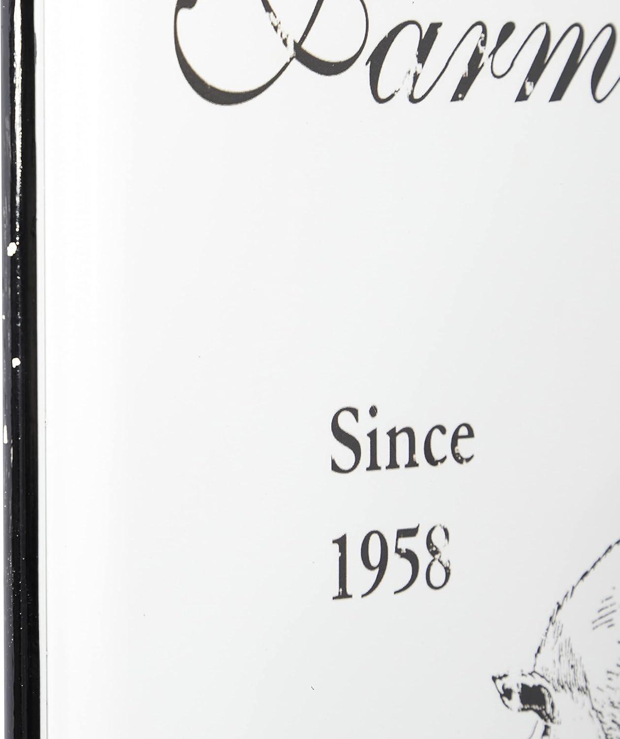 42" x 16" Vintage Country Iron Farmhouse Metal Sign Wall Decor Black - Olivia & May: Glazed White Rectangular Panel