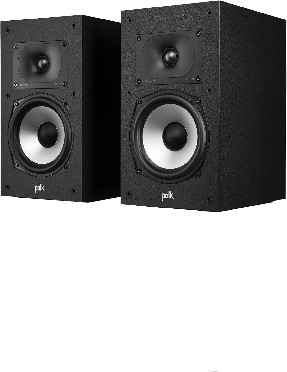 Polk Black MDF 2-Way Bookshelf Speakers with Dolby Atmos