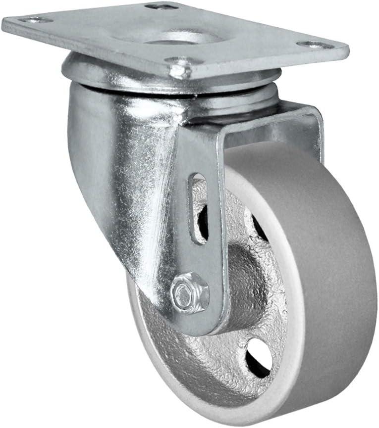 Set of 4 All Steel Swivel Plate Caster Wheels with Brakes Locking (3" Combo)