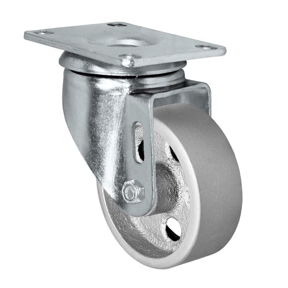 Set of 4 All Steel Swivel Plate Caster Wheels with Brakes Locking (3" Combo)