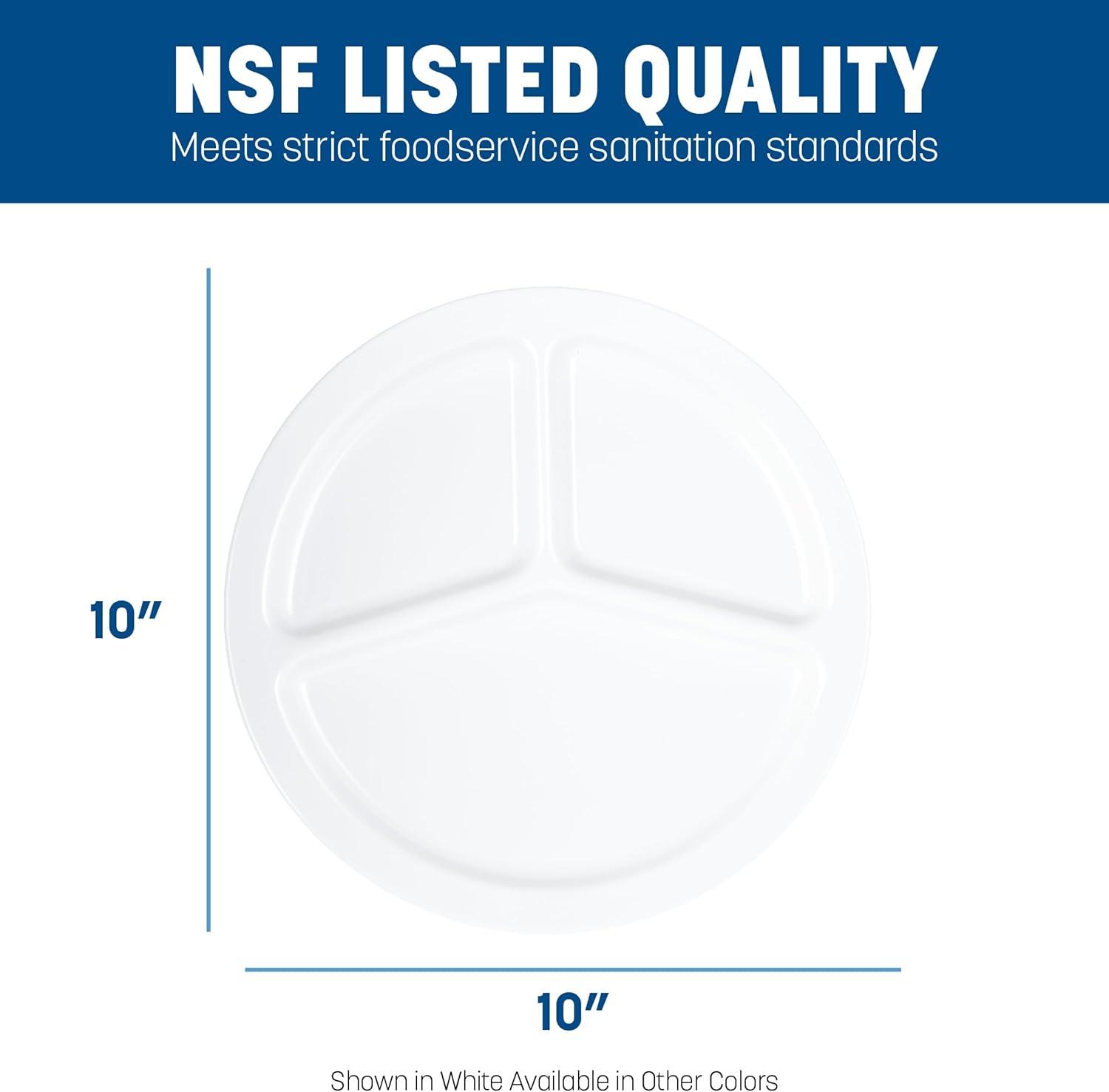 White Round Melamine 10-Inch Chip-Resistant Dinner Plate