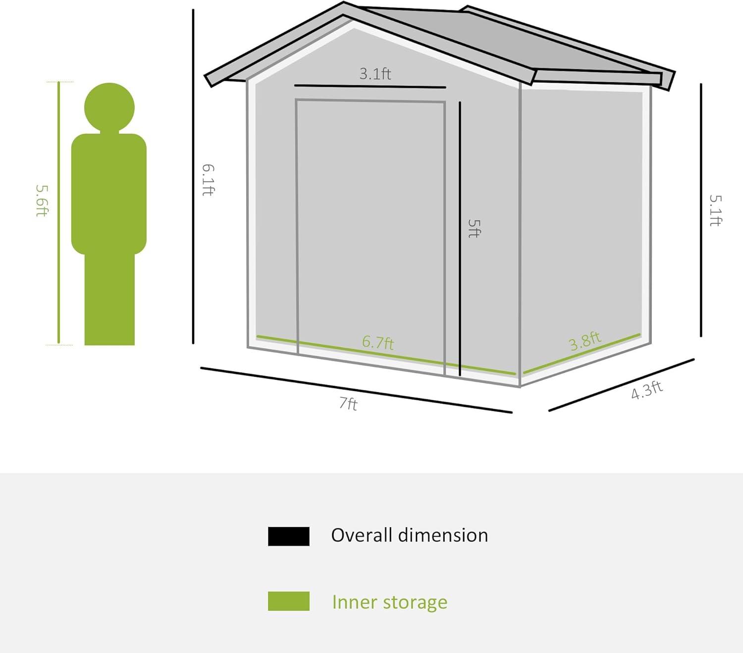 Outsunny Metal Storage Shed Organizer, Garden Tool House with Vents and Sliding Doors for Backyard, Patio, Garage, Lawn