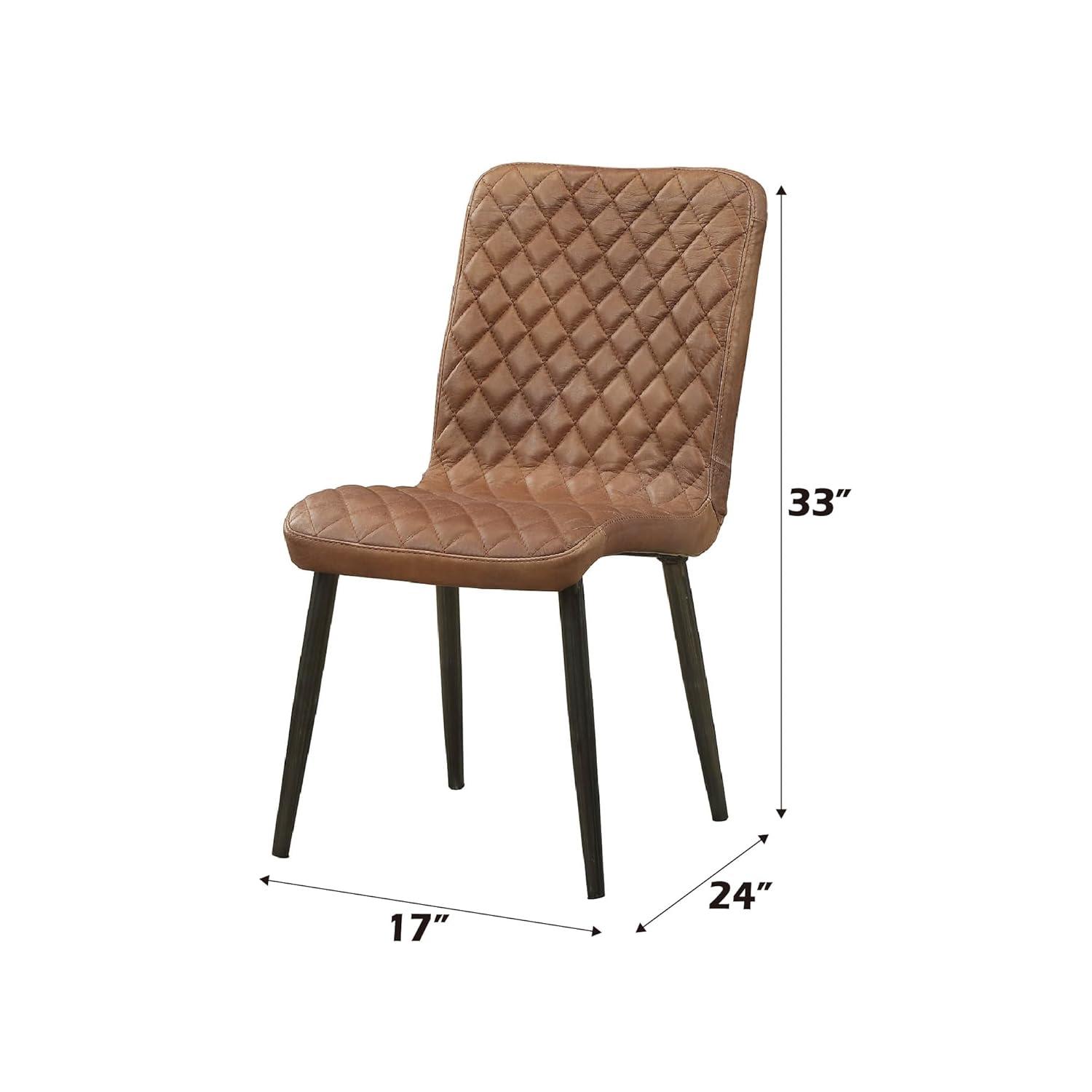 17 Stories 19'' H Genuine Leather Upholstered Side Chair (Set of 2)