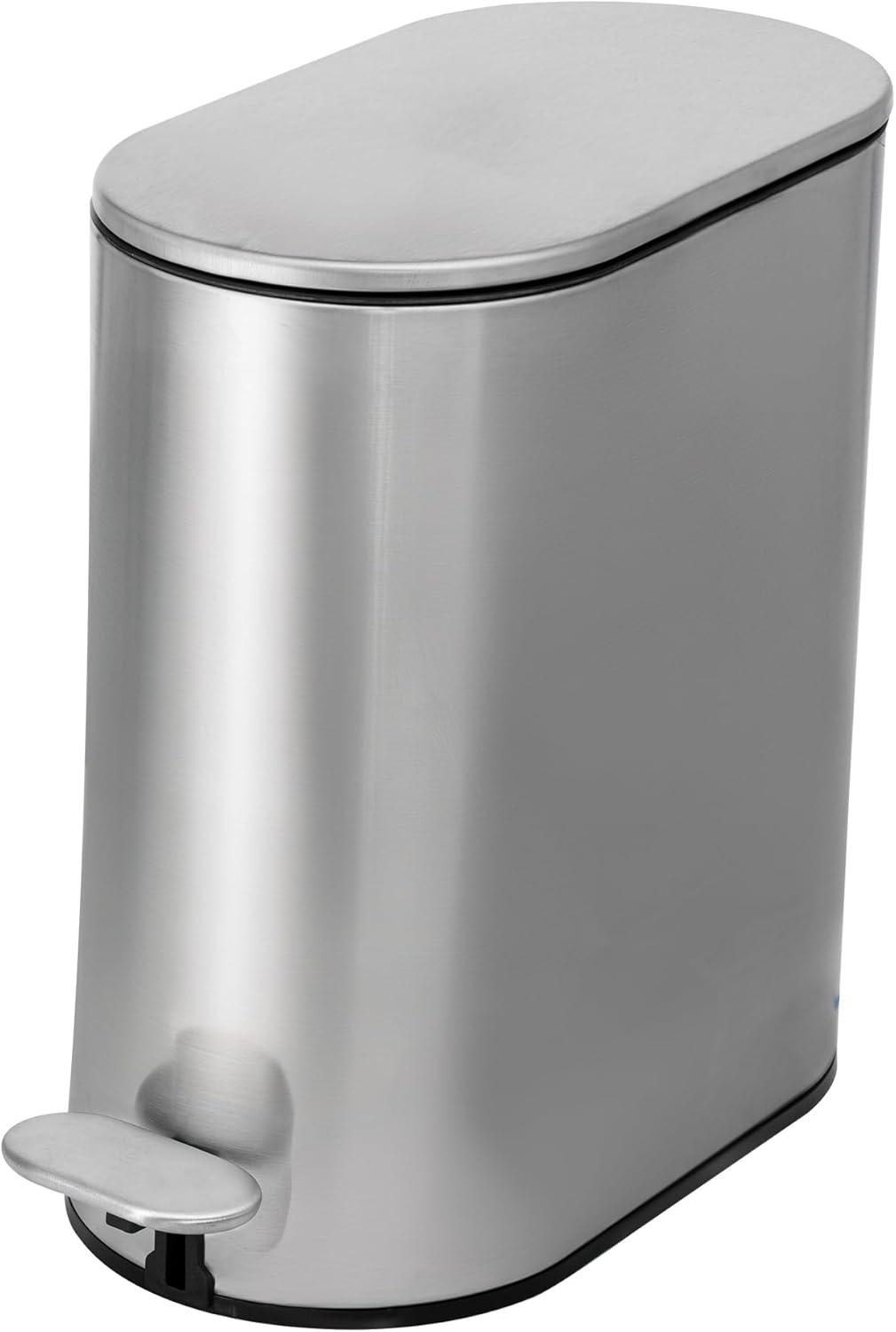 Oval slow-close bathroom wastebin with premium pedal (5L)