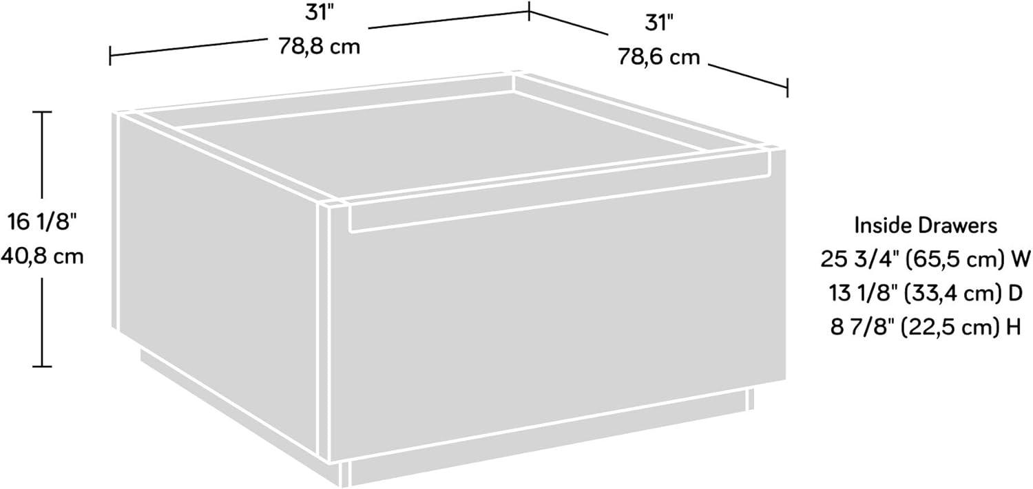 Manhattan Gate Coffee Table with Storage Sindoori Mango - Sauder: Modern Style, 2 Drawers, Lightweight Construction