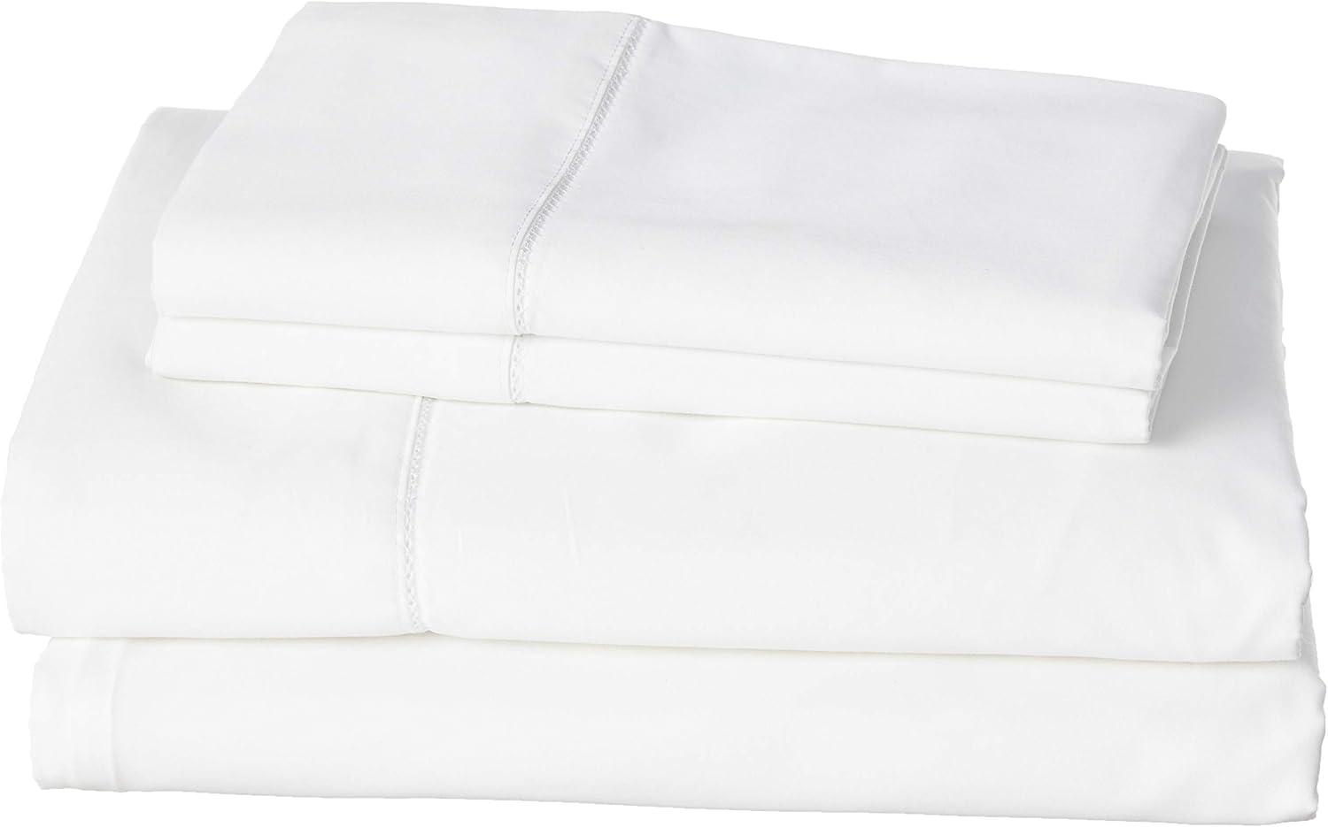 Tribeca Living Egyptian Cotton 800 Thread Count Deep Pocket Bed Sheet Set White Queen Modern & Contemporary, Casual