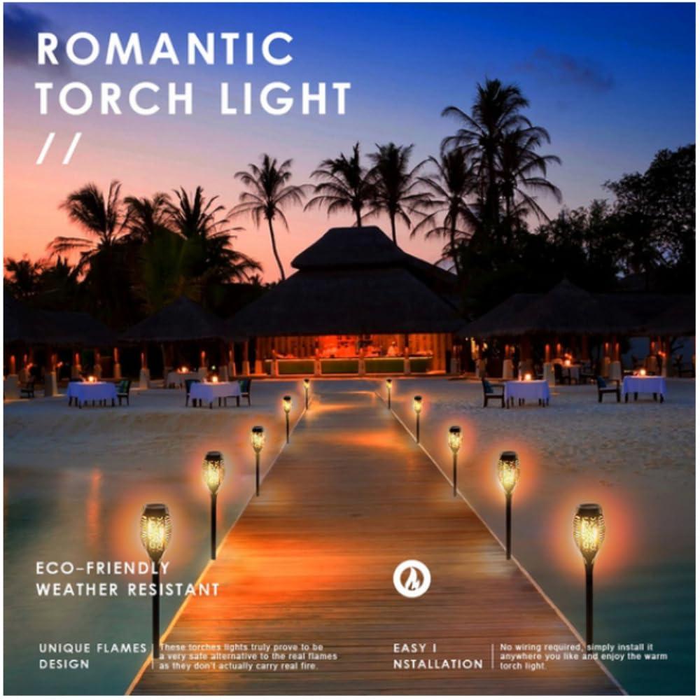 4 Pack Solar Lights Outdoor, Solar Torch Lights Outdoor Flickering Flame for Outdoor Decorations, Waterproof Garden Light Solar Powered , Torches Flame Light for Outside Yard Patio Lawn Garden Decor