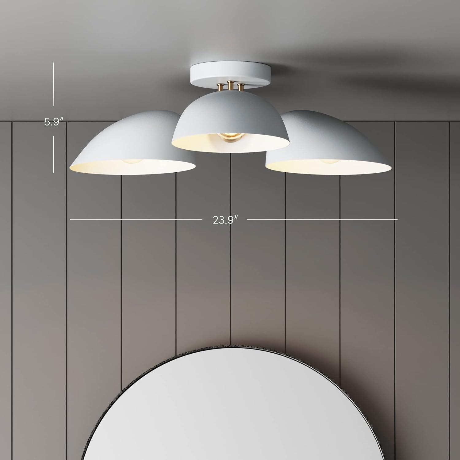 Nathan James Argo Flush Mount White/Gold