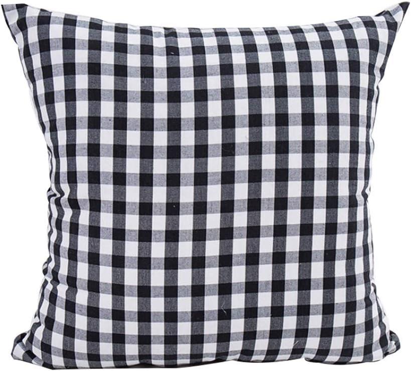 4pk 18"x18" Gingham Buffalo Check Assorted Square Throw Pillow Covers Black/White - Design Imports: Cotton, Machine Washable