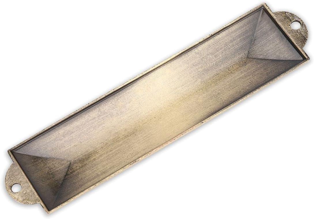 BRTAGG Metal Mezuzah for Door, Install Use Double-Sided Tape, 5.3" Tall, English & Hebrew Scripture, Bronze, Easy Peel and Stick Mezuzahs Cover Jewish Gifts (for 4 Inches Scroll)