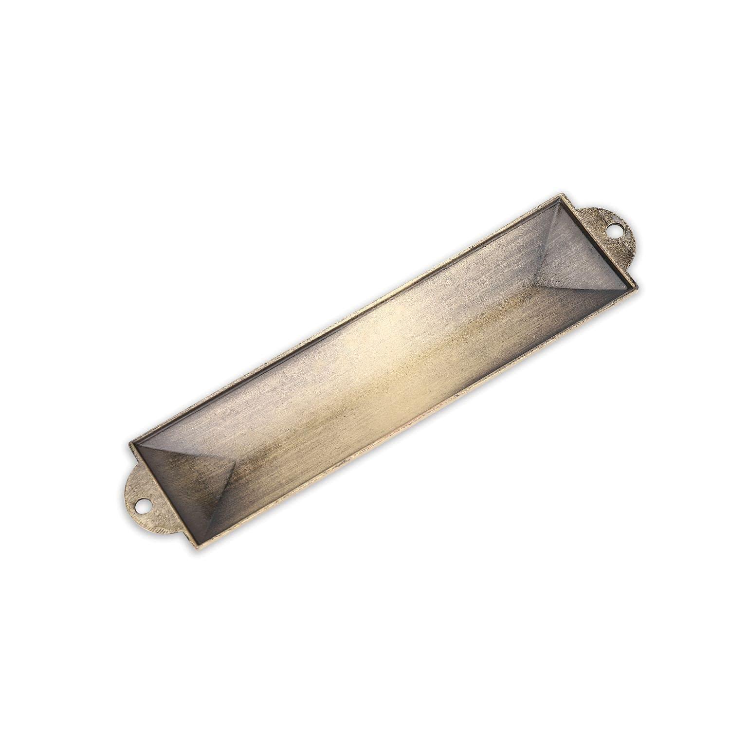 BRTAGG Metal Mezuzah for Door, Install Use Double-Sided Tape, 5.3" Tall, English & Hebrew Scripture, Bronze, Easy Peel and Stick Mezuzahs Cover Jewish Gifts (for 4 Inches Scroll)