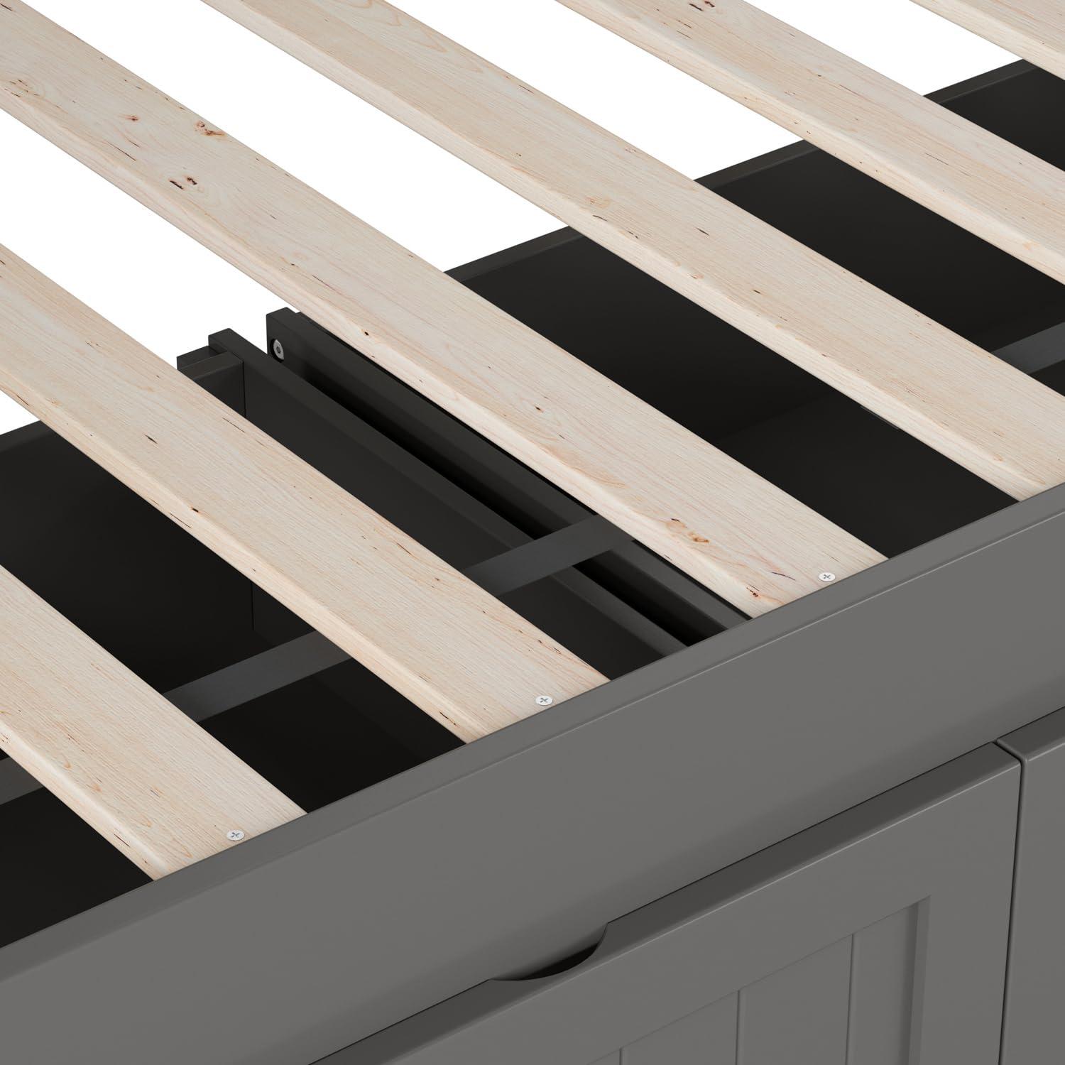 AFI Nantucket Twin Wood Daybed with Set of 2 Drawers in Grey