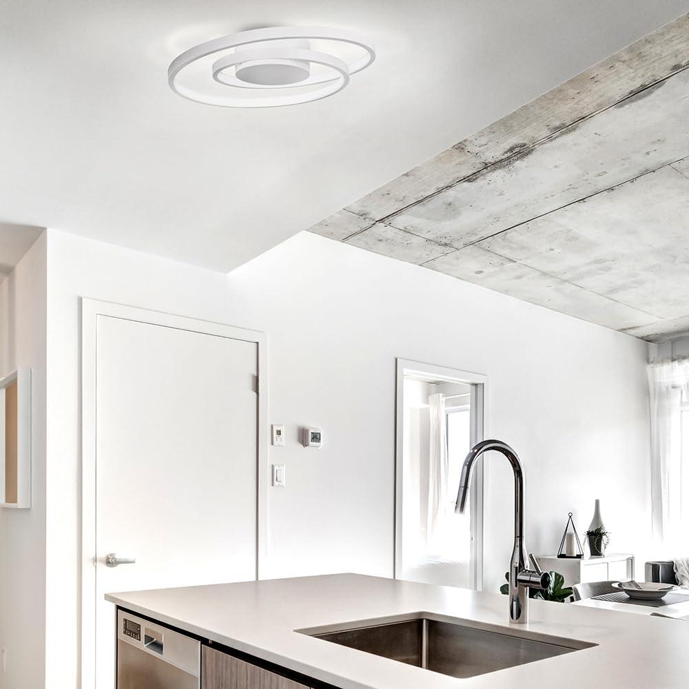 Canarm LIVANA 16-Inch LED Flush Mount, Matte White, Dimmable, 25W Integrated LED, 1600 Lumens, 3000K, Modern Design