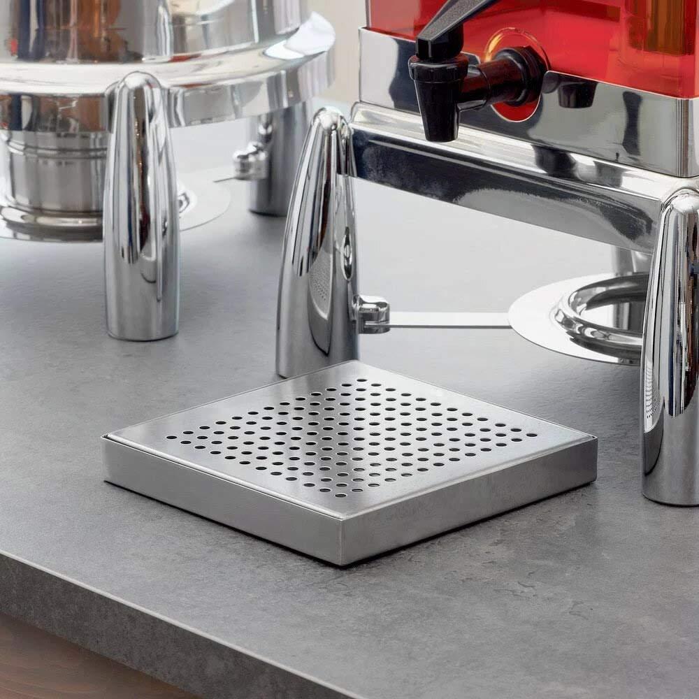 6" Square Stainless Steel Drip Tray