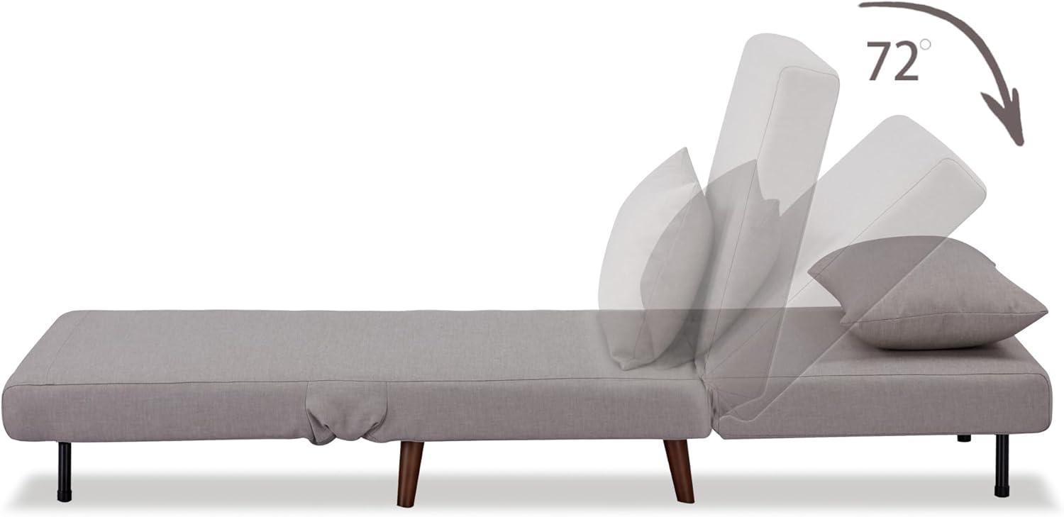 A&D Home Tustin Polyester Convertible Futon Chair, Velvet Blue