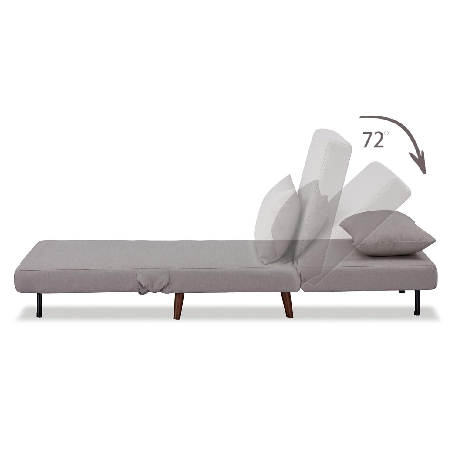 A&D Home Tustin Polyester Convertible Futon Chair, Velvet Blue