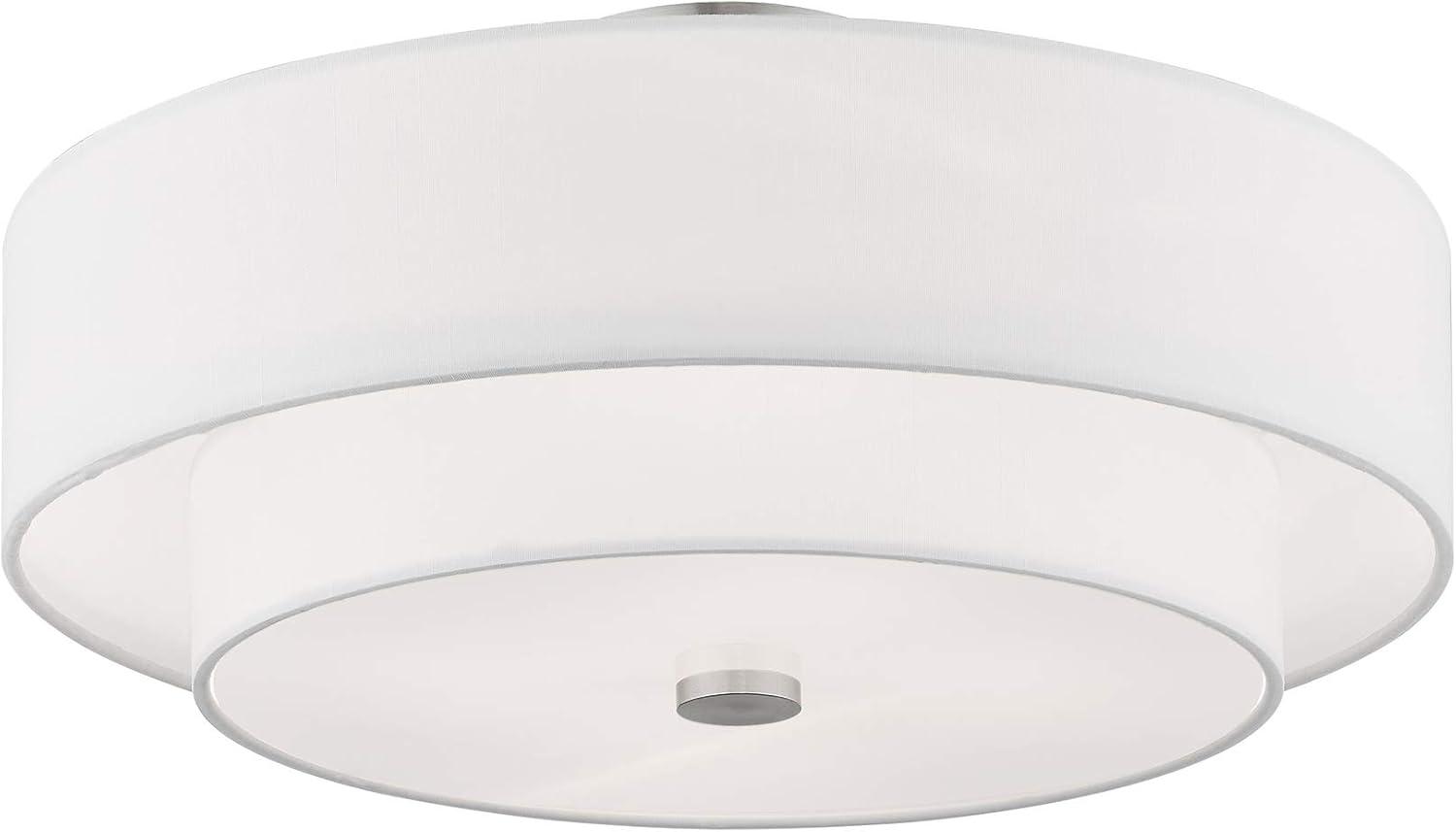 Livex Lighting Claremont 4 - Light Semi-Flush Mount in  Brushed Nickel