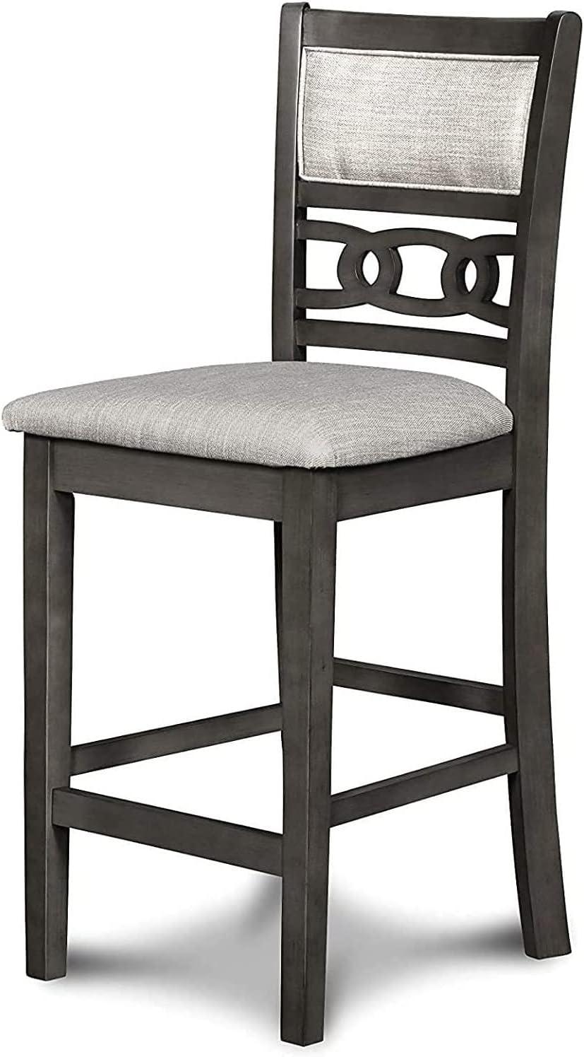 New Classic Furniture Furniture Gia Solid Wood Counter Drop Leaf Table 2 Chairs in Gray