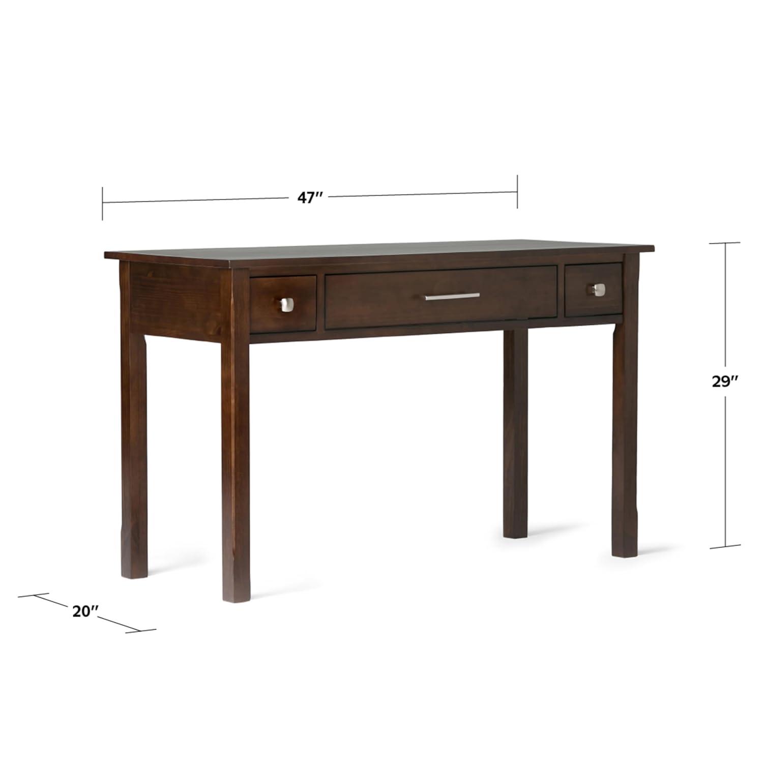Simpli Home Avalon Solid Wood Desk with Keyboard Tray and Storage