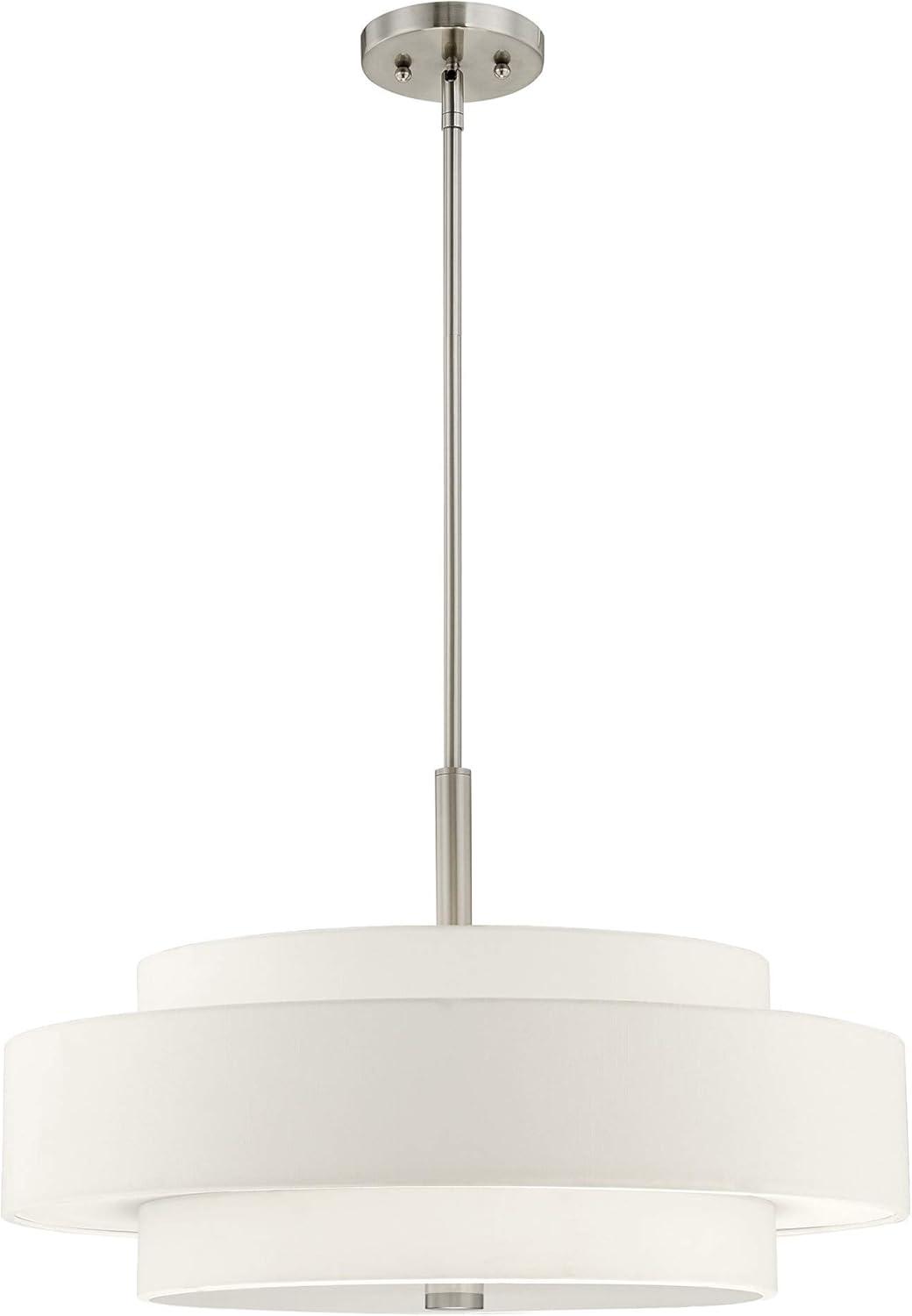 Sheffield Contemporary 5-Light LED Drum Pendant in Brushed Nickel