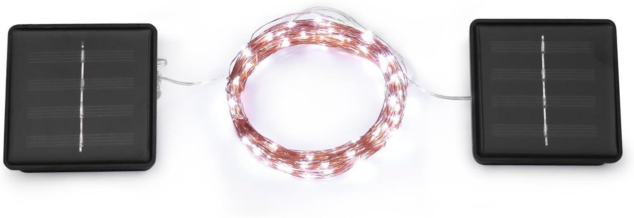 Magicnight Solar Mini Teeny Tiny Lights,Starry String Light for Garden Fairy,Tree,Railing,Arbor,Fence,16 Feet 50LEDs,2 Pack,Warm White