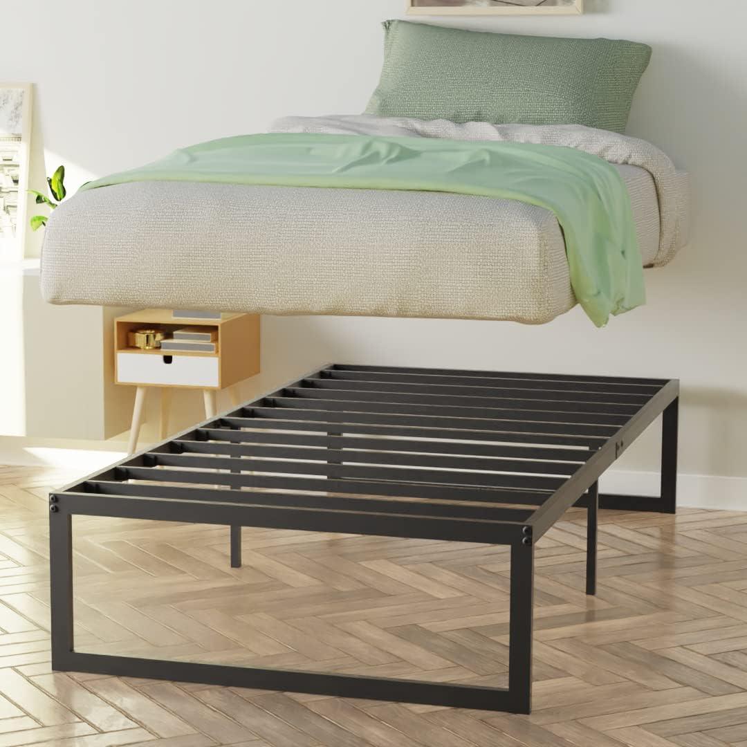 NapQueen Alpha New Metal Platform Bed Frame, Mattress Foundation with Steel Slats