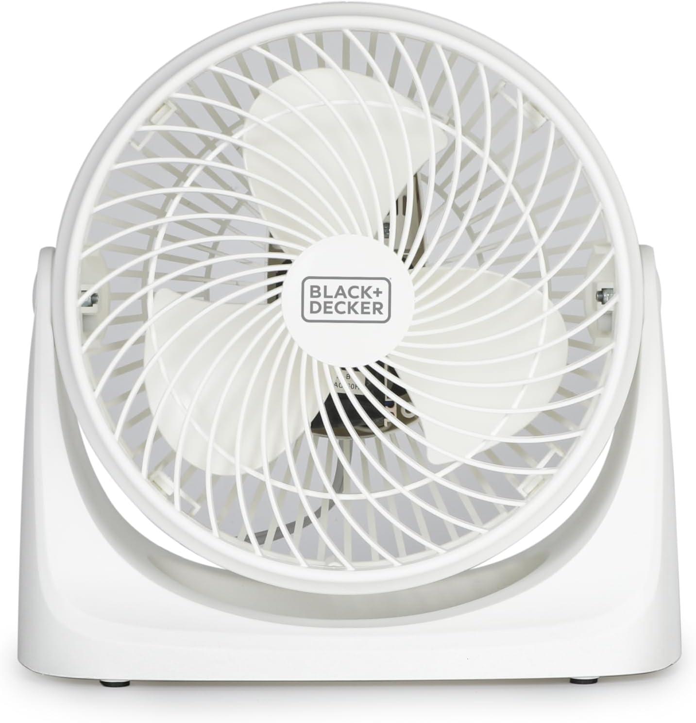 BLACK+DECKER BLACK+DECKER Turbo Desk Fan – Electric Portable 7 Inch Table Fan with Adjustable Tilt, White