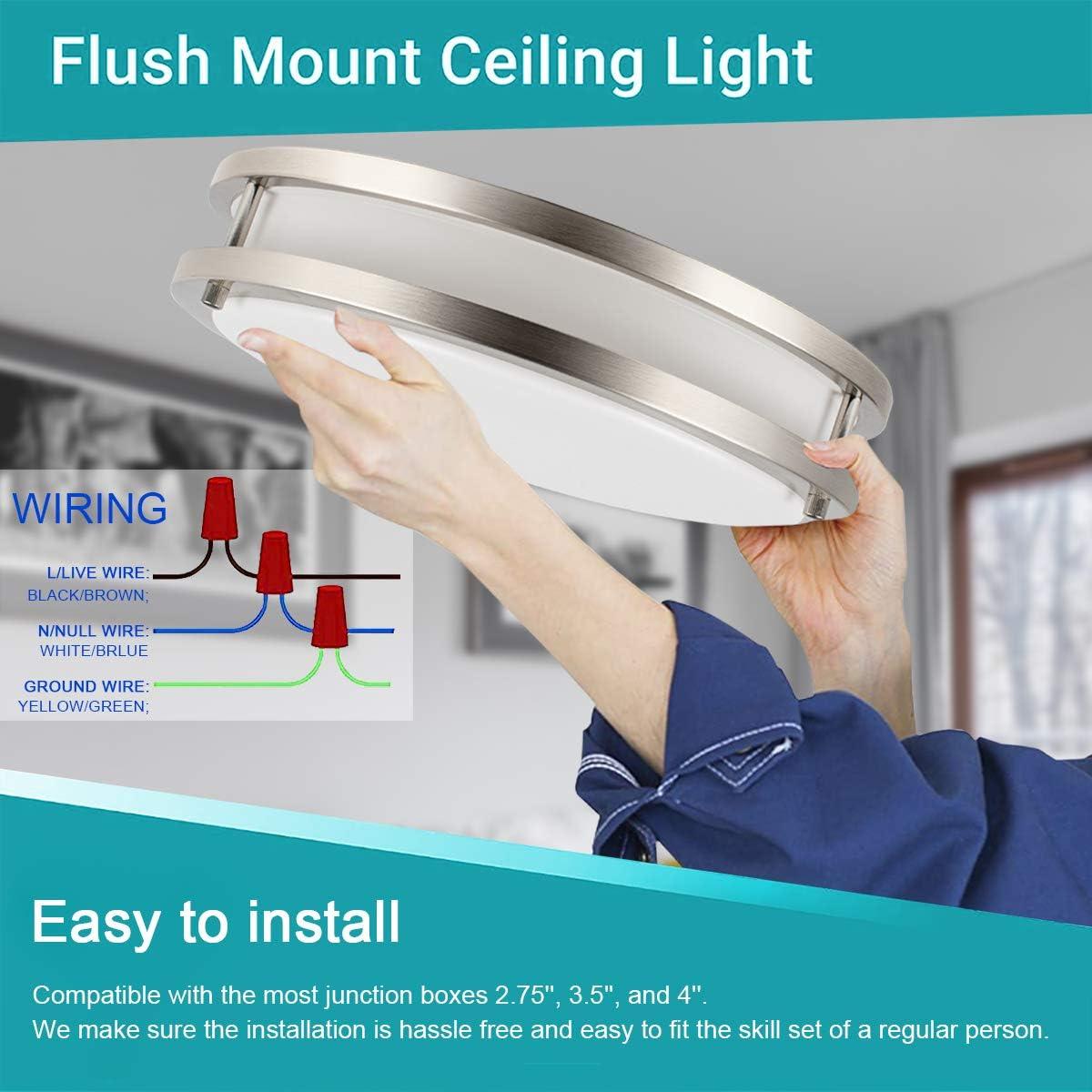 13-Inch Brushed Nickel LED Flush Mount Ceiling Light