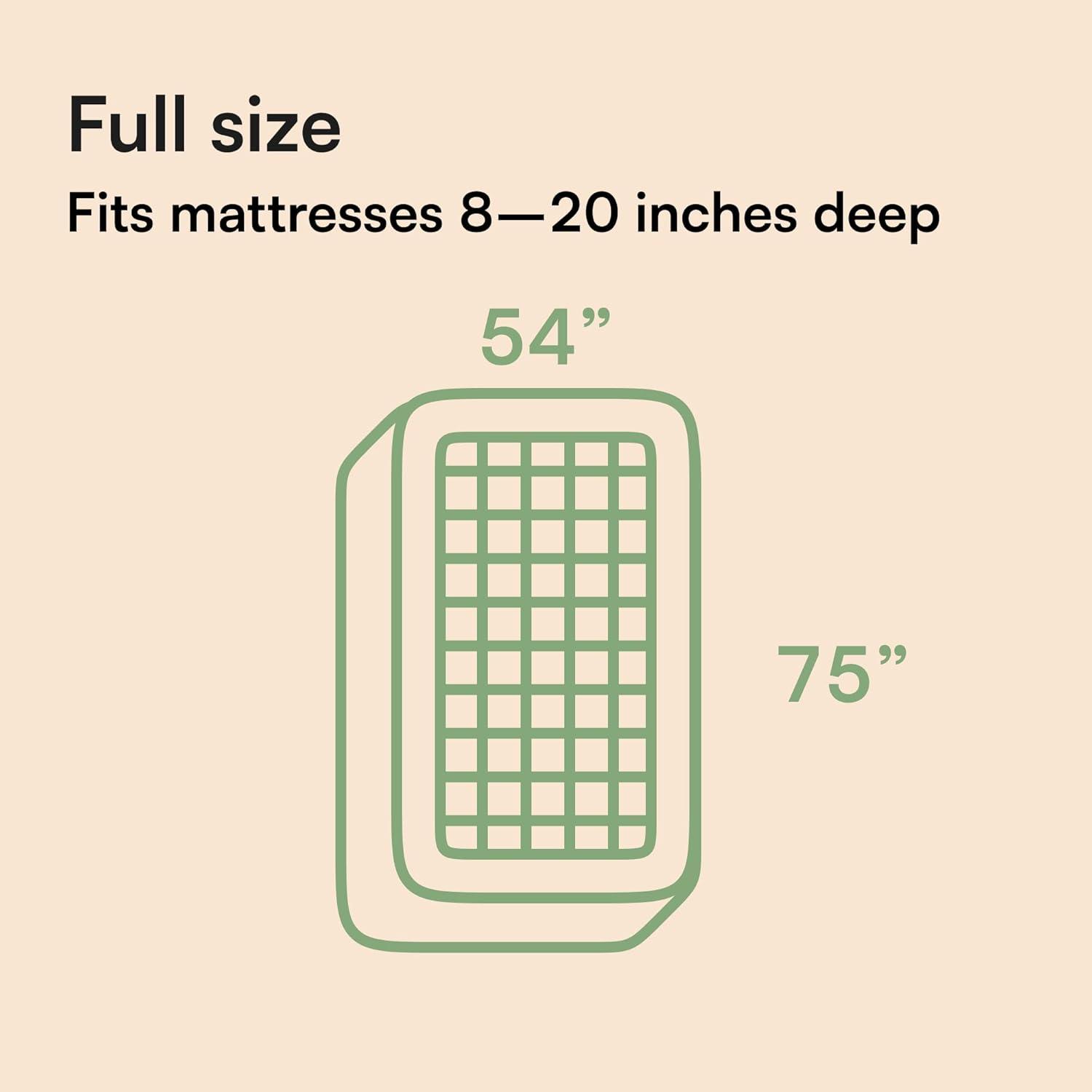 Niagara Sleep Solution Bamboo Full Size Mattress Topper, Mattress Pad, Mattress Cover 54x75 inches