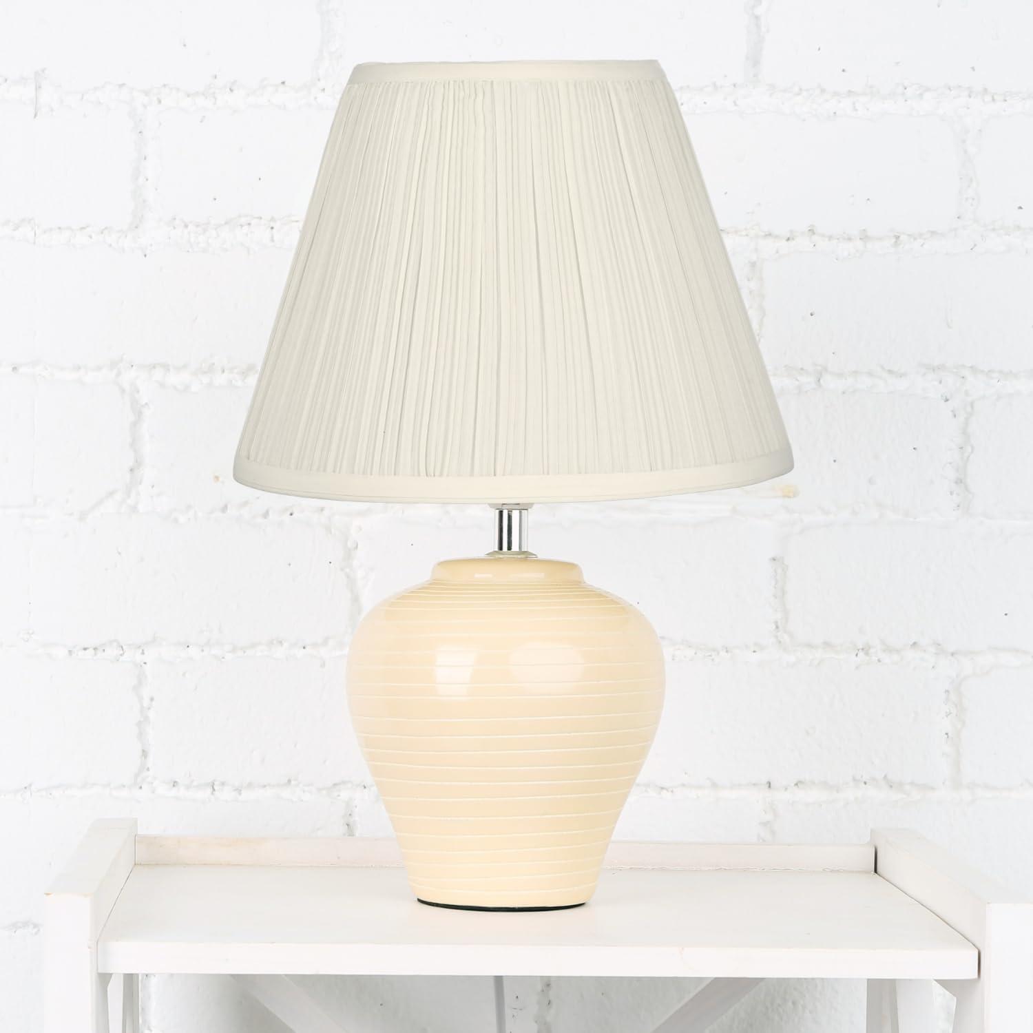 White Pleated Lamp Shade 7" x 13" x 10" Tall