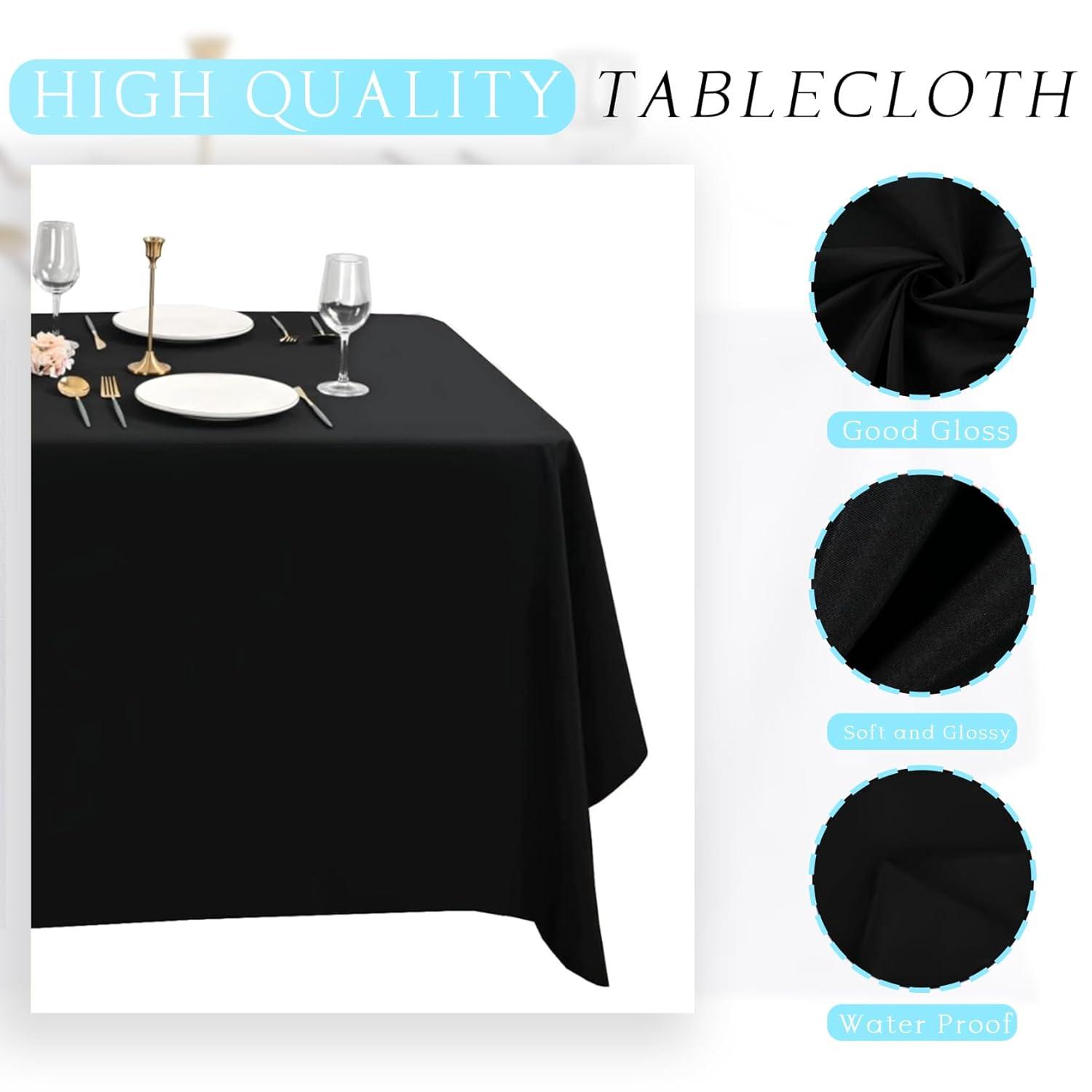 10 Pack Beige Tablecloth 60x102 inch Polyester Fabric Tablecloths for 6 Foot Rectangle Tables Wrinkle Resistant Linen Tablecloth Washable Table Covers for Party Wedding Events and Camping