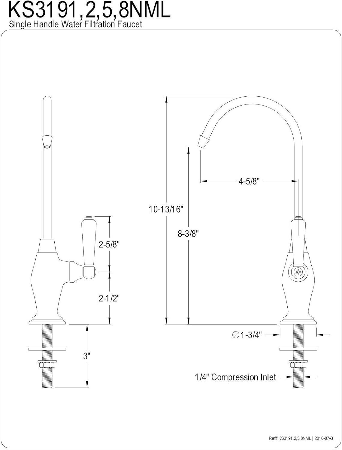 Brushed Nickel Single Handle Water Filtration Faucet