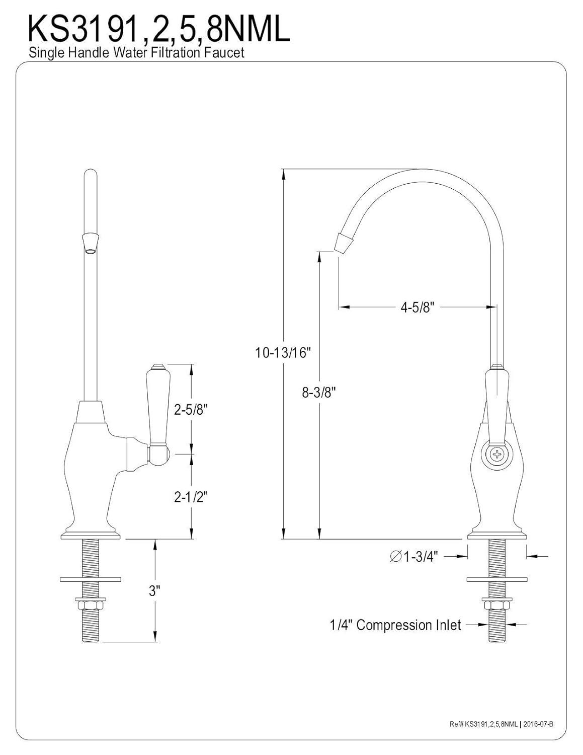Kingston Brass KS3198NML Kingston Brass Magellan Single-Handle 1-Hole Deck Mount Water Filtration Faucet