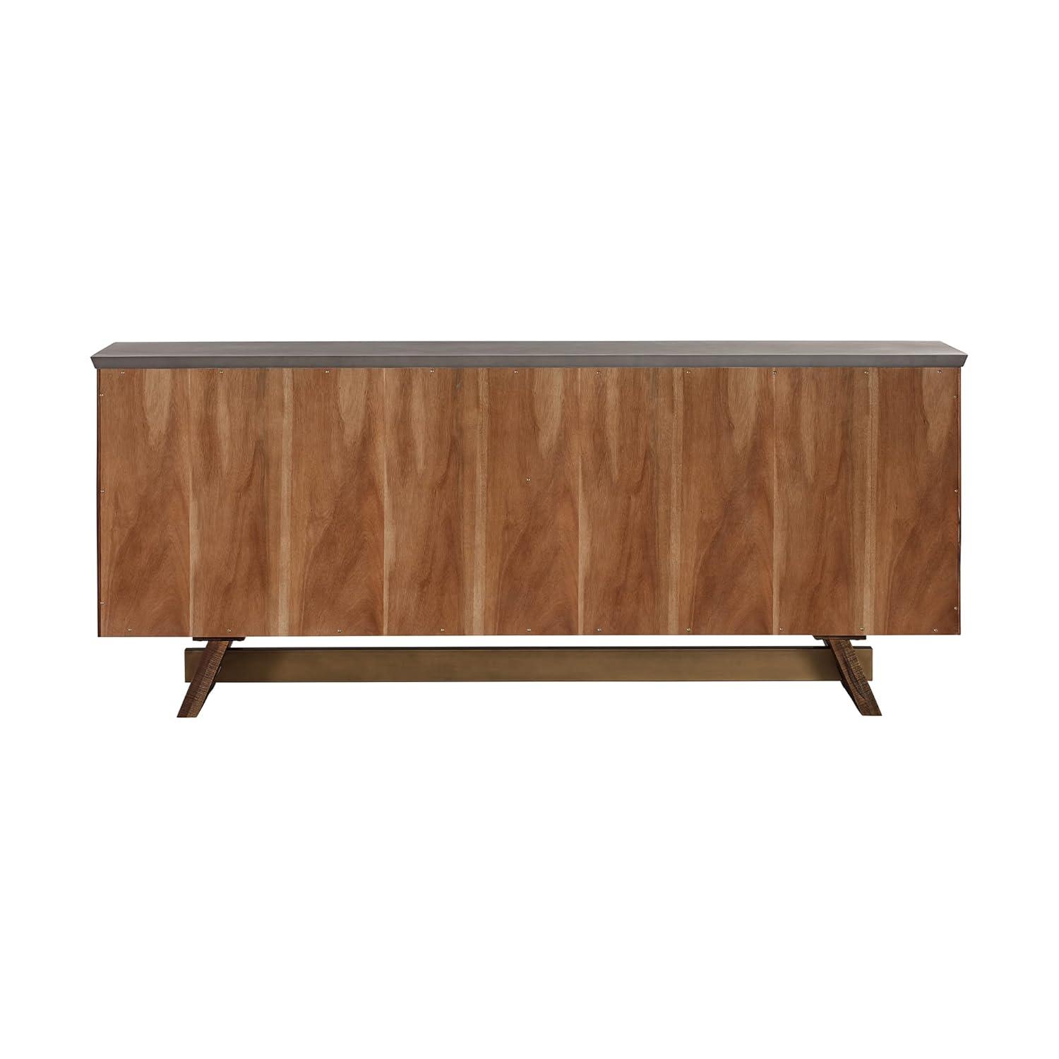 Picadilly 4 Door Sideboard Buffet in Acacia Wood and Concrete