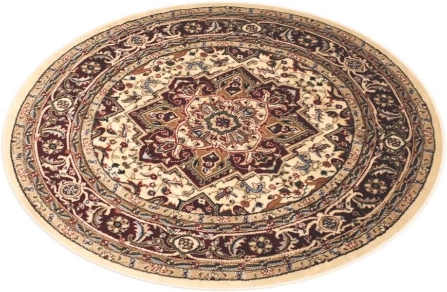 Ivory Symphony 10' Round Easy-Care Synthetic Area Rug