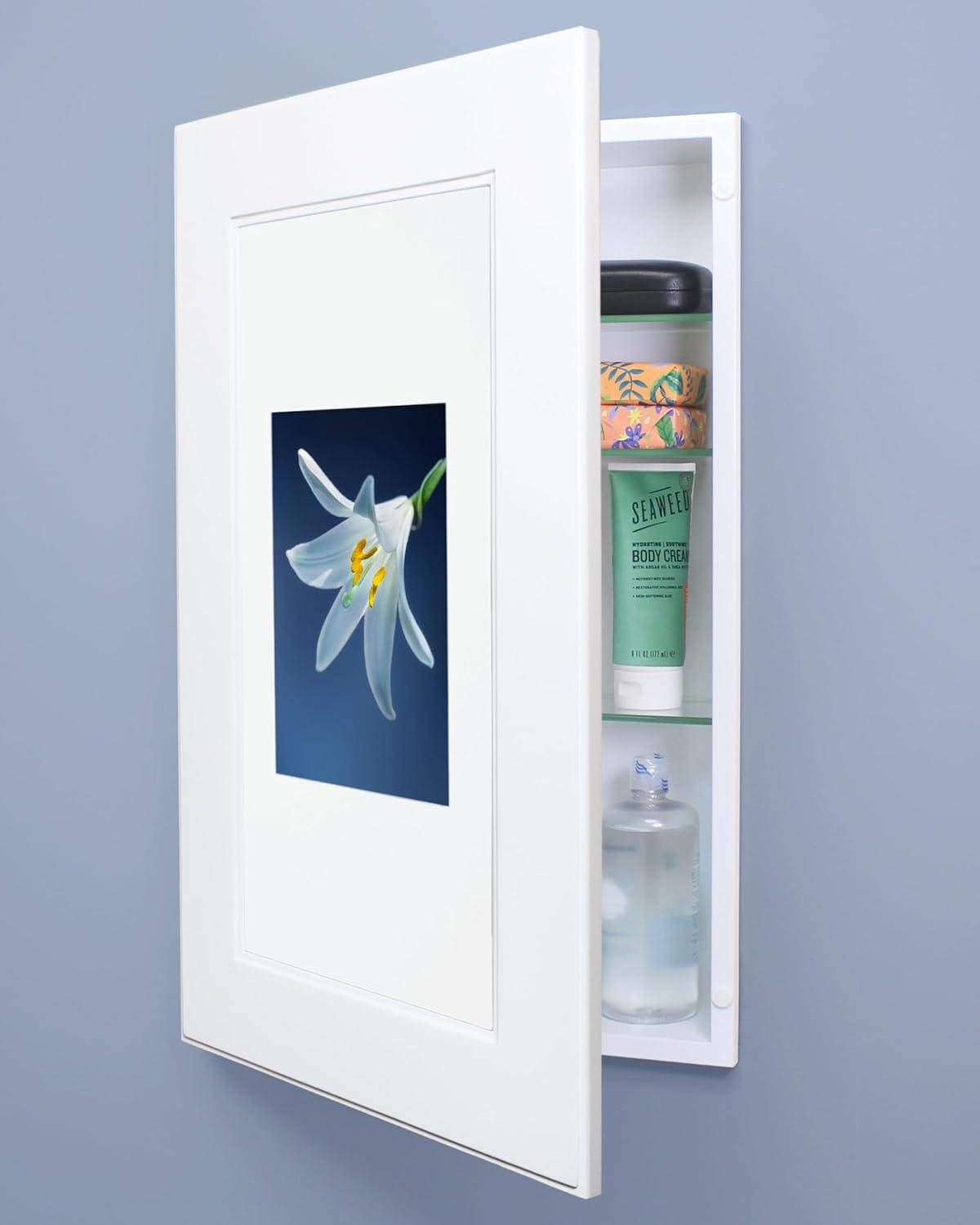 W H Recessed Framed Medicine Cabinet Mirror 3 Adjustable